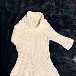 Coldwater Creek Cream Cowl Neck Sweater